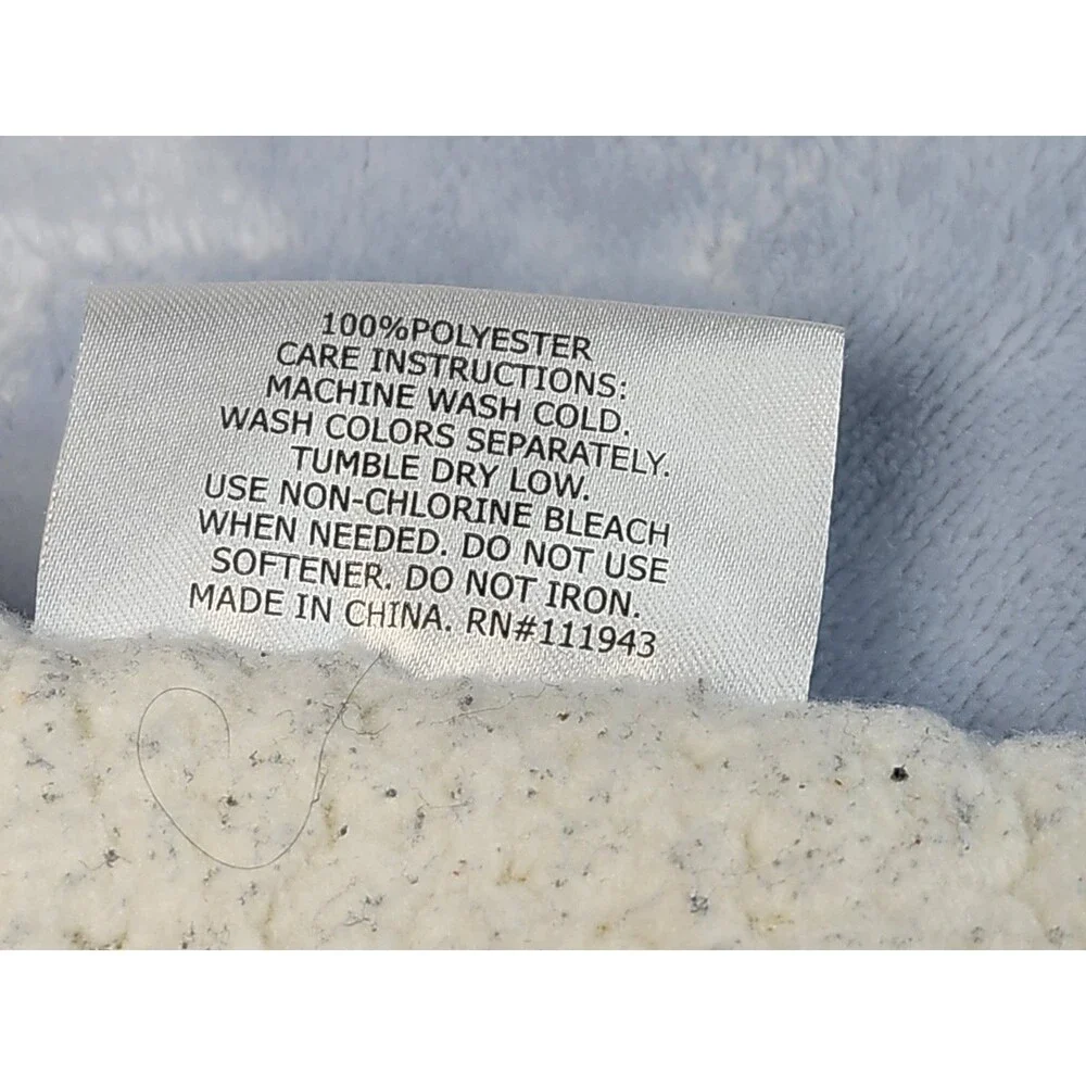 Mon Lapin Baby Blanket Mink‎ Plush Sherpa Blue Embossed Stars
